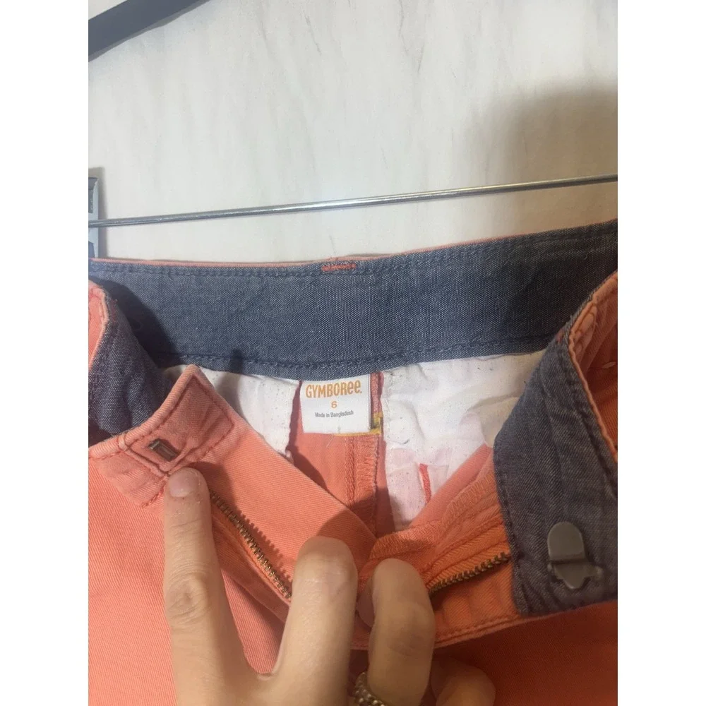 Gymboree Prep Fit Boys  Shorts Size 6 Salmon With‎ Navy Cactus P12